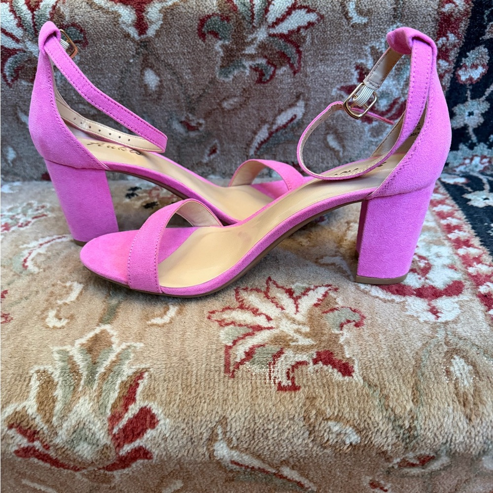 Elegant Pink Suede Women's Heels